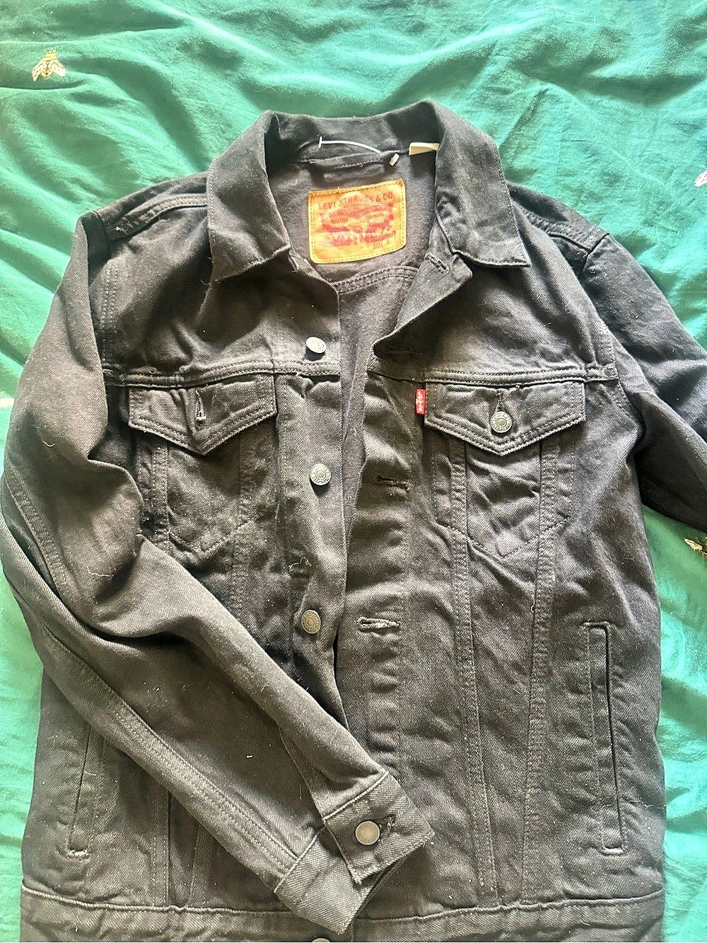 Levi'Small The Trucker Jacket Black Denim Jacket Size Small